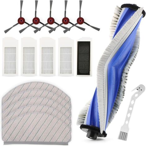 17PCS Kit accessoires pour Ecovacs Deebot N20/N20 Plus/N20 Pro Plus Aspirateur Robot avec 1 Brosses Principales, 5 Brosses Latrales, 5 Chiffon de Vadrouille, 5 Filtres, 1 Brosse de Nettoyage (1/5)