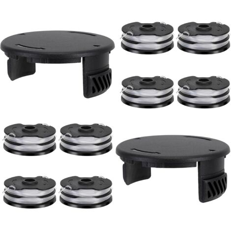 8 Bobine Fil pour Coupe Bordure Compatible avec Parkside 13600210 + 2 Couvercle Piece Detachee pour Parkside Bobine de Fil Pièces Détachées pour LIDL PRTA 20-Li C3 A1B2 PRT 550 A1 A3 PRT 300 A1