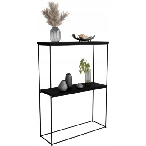 Console double pour couloir en fil de fer de 8 mm 60 x 20 cm Noir