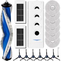 Kit accessoires pour aspirateur robot ECOVACS DEEBOT X5 Omni/X5 Pro avec 1 brosse rouleau, 2 filtres HEPA, 6 FOREHILL, 4 sacs poussire, 6 brosses latrales, 1 brosse de nettoyage, pices de