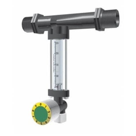 Inyector Venturi 25Ø 5mm con llave dosificadora y caudalímetro