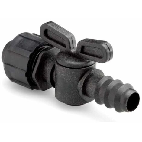 Llave de Paso Cinta de Riego 16mm a Tubo de Goteo 16mm con Cierre Roscado