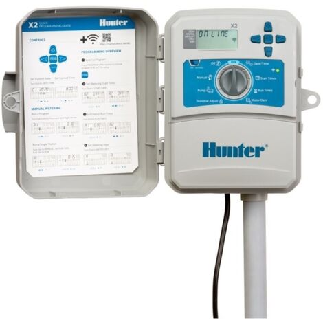 Programador Eléctrico Hunter X2 WiFi Exterior. De 4 a 14 Estaciones. 4 Zonas