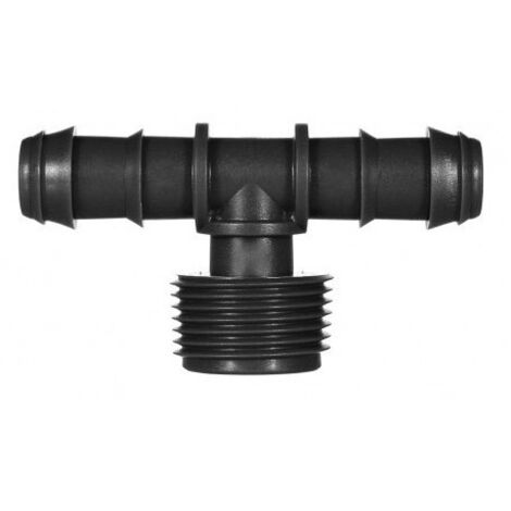 Te Goteo 16mm Salida Central Rosca Macho. Bolsa de 5 Unidades 16mm x 3/4"