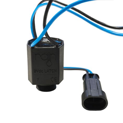 Solenoide Rain 9V DC Latch Con Adaptador y Palanca para Abrir de Forma Manual (1/2)