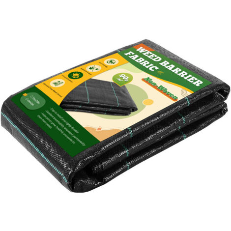 Dripex Toiles de Paillage 2m x 5m, Toile Anti Mauvaises Herbes Jardin 90g/㎡, Geotextile, Bache Noire Agricole, Barriere Anti Racine, Contre Les Mauvaises Herbes, Tissu Perméable à l'eau