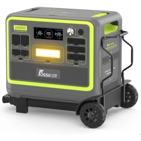 Générateur solaire portable FOSSiBOT F2400 2048Wh 2400W – Pic 4800W – Recharge AC/solaire/voiture – Pour camping et secours domestique - LiFePO4