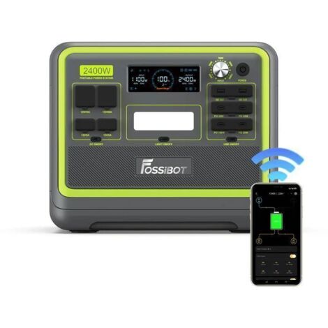 Groupe électrogène portable 2400W – Batterie LiFePO4 2048Wh – Onduleur onde sinusoïdale pure – Recharge rapide multi-ports