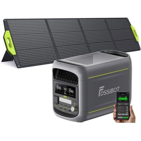 FOSSIBOT F1800 1024Wh 1800W Générateur Électrique Portable+200W Panneau Solai, LFP Station électriquepour Camping RV Maison, Voyage