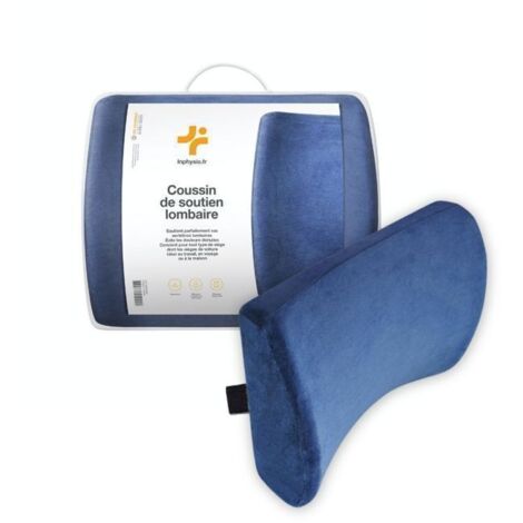 Coussin de Soutien Lombaire Inphysio Coussin en Mémoire de Fome pour le Dos, Voiture, Chaise Bureau, Anti Douleur, 35 x 31 x 12 cm (1/5)