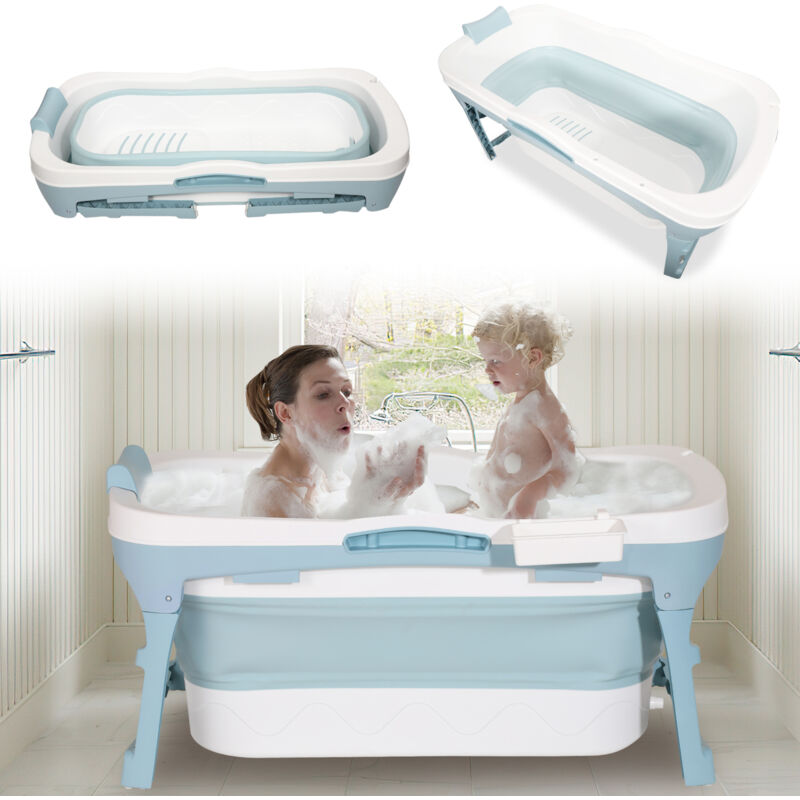 Baignoire Pliable pour Bébé, Baignoire Pliable Avec 1 Brosse pour Cuir Chevelu Et 4 Canards, Baignoire Enfant Pliable Multifonction pour Enfant 0-8 Ans, Baignoire Intégrée Avec Vis de Vidange (Green