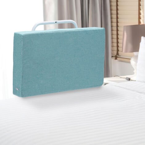 Barrière de lit réglable en hauteur 60 cm Anti-chute Tube en acier réglable de 40 à 60 cm Pour lit d'enfant lit de parent Vert marin