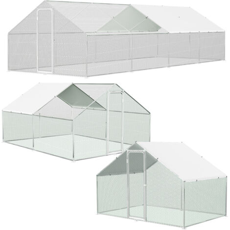 Randaco 3X8X2cm Enclos Poulailler Chenil Extérieur - Grande Taille - Toit en Tissu PE