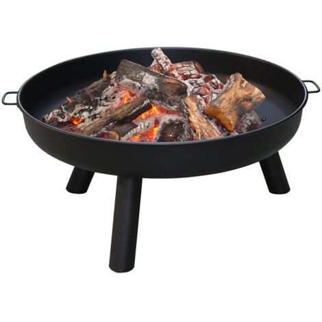 Randaco Brasero de jardin Bol de feu 80 cm fond en dentelle pieds anti-rouille barbecue Fire Pit pour chauffage