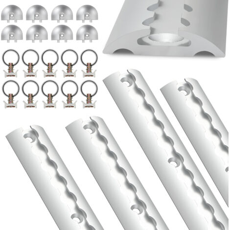 RAIL D'ARRIMAGE, Set de rail, Aluminium, Arrimage du chargement, 4×1M