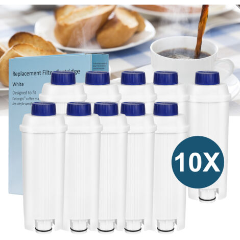 Lot de 10 Filtre eau pour Delonghi DLSC002. Filtre à eau Cartouche à Charbon Actif Compatible avec Machines à café ECAM. ESAM. ETAM (1/5)