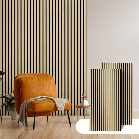 SWANEW Panneau acoustique Panneau mural moderne Panneau mural acoustique Panneau mural en bois Bois 1 panneau Panneau mural MDF 120x60x2.1cm bois