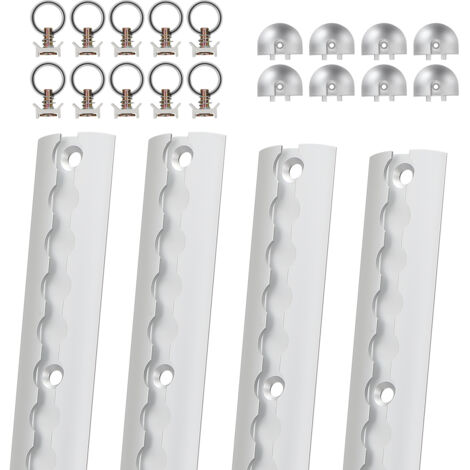 Einfeben – Rail d'arrimage 4×1m – Aluminium anodisé – Capacité de charge 1,7 tonne – Installation facile avec vis M8 – 4 rails et accessoires inclus