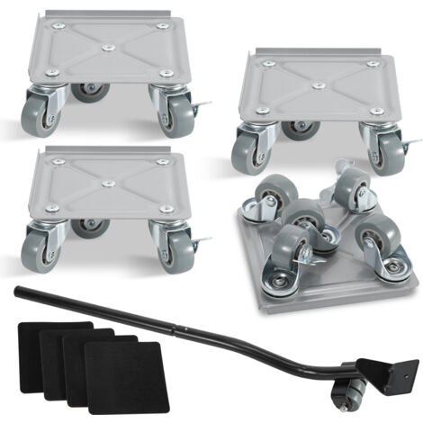 Swanew – Plateau roulant 4pcs avec élévateur – Charge max 600 kg – Roues verrouillables pour sols en bois dur – Patins antidérapants inclus (1/5)