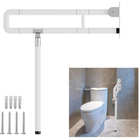 Swanew – Barre d'appui rabattable pour toilettes – Poignée de maintien en acier inoxydable – Capacité de charge 200 kg – Installation facile