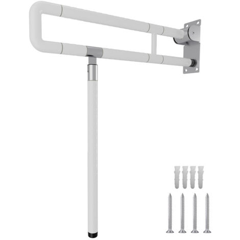 Randaco – Barre d'appui rabattable pour toilettes – Acier inoxydable – Longueur 600mm – Charge maximale 200kg – Installation facile