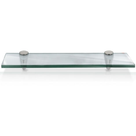EINFEBEN Étagère murale en verre,Tablette en verre de salle de bain 50x10x0.8 cm Transparent