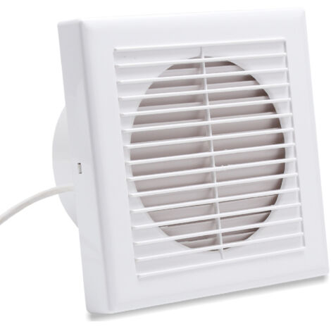 Hengda – Ventilateur mural 100mm pour salle de bain – Débit d'air 130m³/h – Bruit 35dB – Boîtier plastique résistant aux UV
