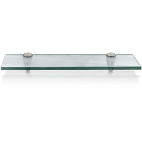 Einfeben – Tablette en verre pour salle de bain 60x10x0.8 cm – Verre de sécurité transparent – Bords biseautés – Capacité 15kg