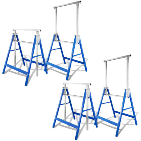 Tolletour – Tréteaux télescopiques 2x réglables 80-130cm – Capacité 200kg – Acier avec revêtement antidérapant – Pliables et faciles à ranger (1/5)