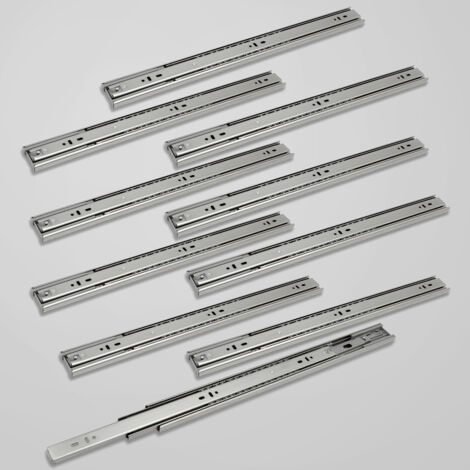 Glissières de tiroirs Coulisses pour charges lourdes softclose Coulisses à sortie totale 45mm 650mm 10X