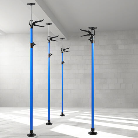 Einfeben – Étai de soutien télescopique en acier – Hauteur réglable 115-290 cm – Capacité de charge 50 kg – Set de 4 supports de montage