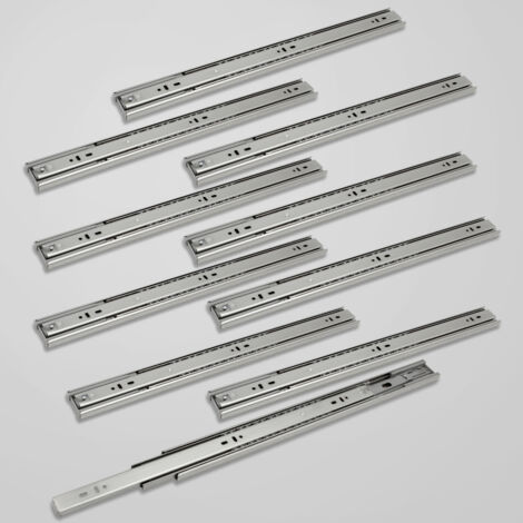 TolleTour Glissières de tiroirs 45mm coulisse à charge lourde coulisse à billes à sortie totale glissière étroite 450mm 20 pièces (1/5)