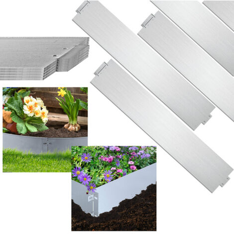 EINFEBEN 30M Bordure de pelouse 100x18cm Bordure de tonte Bordure de chemin Bordure de parterre Métal galvanisé Bordure de parterre (1/5)