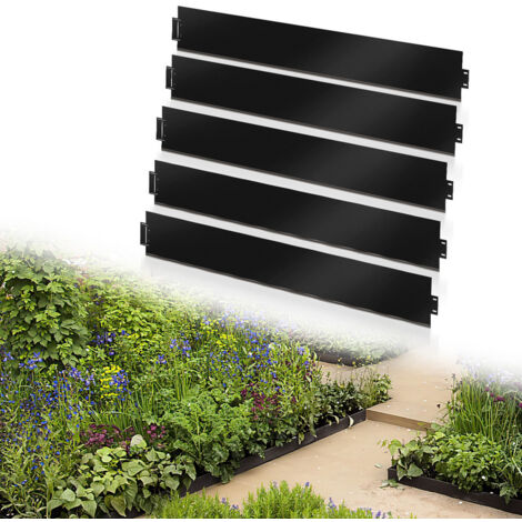 Einfeben – Bordure de pelouse galvanisée 100x18cm – Métal noir durable – Limitation de chemin 5m – Installation facile sans joints (1/5)