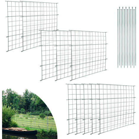EINFEBEN Lot de 10 clôtures de jardin en métal avec 22 éléments de clôture Droit