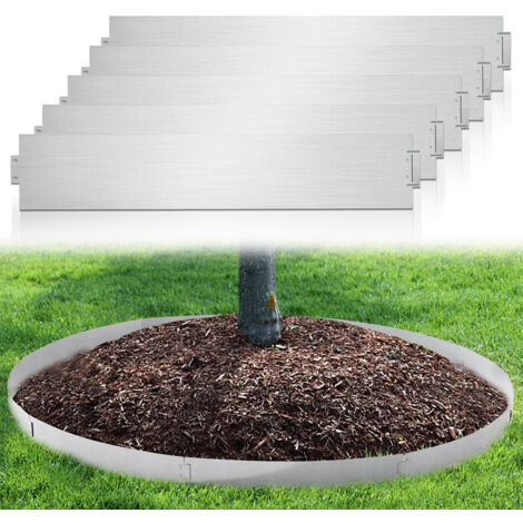 Swanew – Bordure de jardin en métal galvanisé 100x15cm – Bordure de pelouse et de gazon – Longueur 5m – Installation facile sans joints