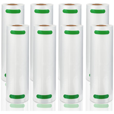 Rouleaux sous vide,Sacs sous Vide Alimentaire 8 Rouleaux, 20 X 600 CM pour Appareil de Mise sous Vide, Réfrigérateur, Réutilisable