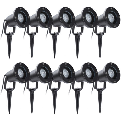 10X Spot de jardin LED spot extérieur LED blanc chaud IP65 lumière de jardin 4W GU10 pré pour extérieur pré de jardin