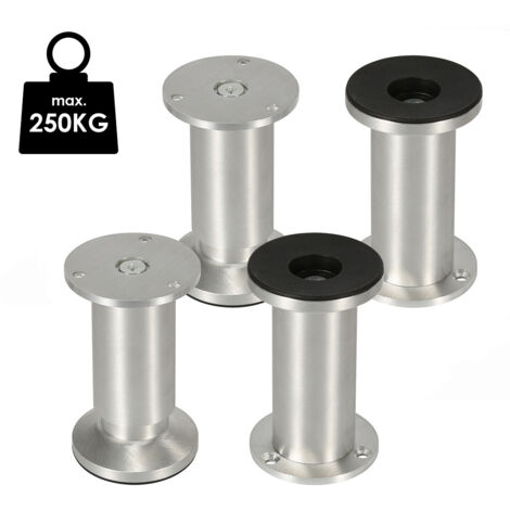 4X Pieds de meuble Pieds de socle Pieds de meuble Pied d'armoire Lit Réglable-Aluminium-120mm (1/5)