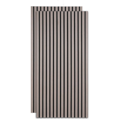 Swanew – Panneau acoustique mural 2 pièces 120x60x2.1cm – MDF en placage bois et feutre – Absorption acoustique NRC 0.8 – Couverture 0.72m²