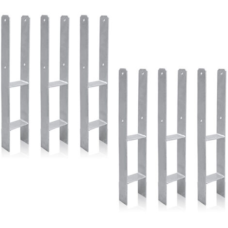 SWANEW 6x Support de poteau Ancre de Poteau en H pour Jardin Poteaux de Clôture 91MM (1/5)