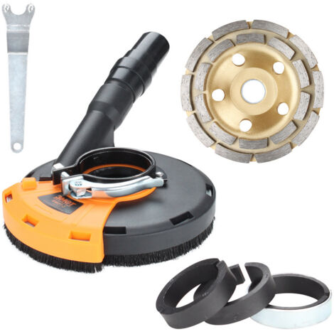 Einfeben – Capot d'aspiration pour meuleuse d'angle 125 mm – Meule diamantée 125 mm pour béton – Compatible Bosch, Makita, Dewalt, Milwaukee