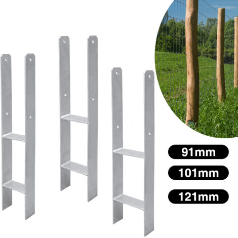 Vingo – Lot de 6 ancres H pour poteaux – Longueur 600 mm – Fixation par béton – Galvanisées pour durabilité – Pour clôtures et pergolas