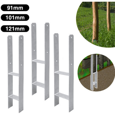 Vingo – Lot de 4 ancres H pour poteau 600 mm – Soudées pour installation rapide – Galvanisées pour durabilité – Pour béton armé