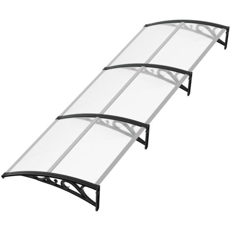 Hengda – Auvent transparent 300 x 100 cm pour porte – Résistant aux intempéries – Installation rapide – Protection contre la pluie et les UV