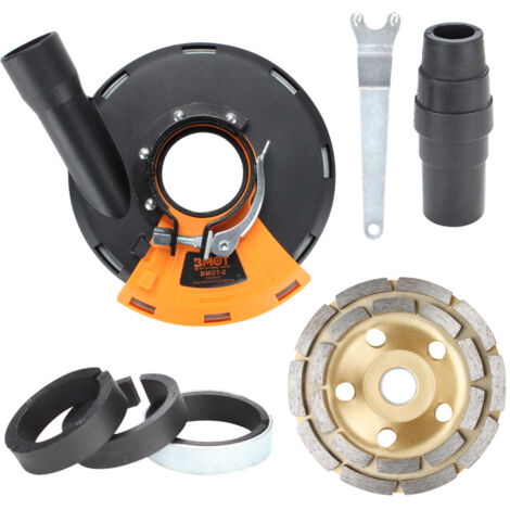 Tolletour – Capot d'aspiration pour ponçage sans poussière – 125 mm – Compatible Bosch, Makita, Dewalt – Tuyau en caoutchouc inclus