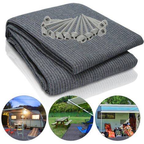 Einfeben – Tapis de tente camping 4 x 6 m – Tapis de sol HDPE 240 g/m² – Résistant aux UV et indéchirable – Avec sac de rangement et 12 œillets