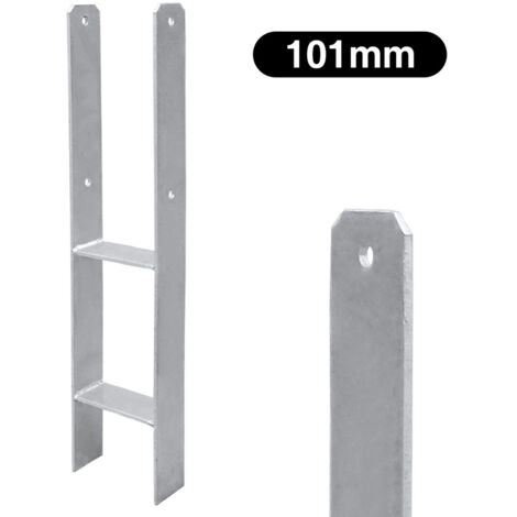 EINFEBEN Ancrage en H Support de poteau MINI Support de poteau Sabot de poteau Ancrage de poteau-101mm-6 pièces (1/5)