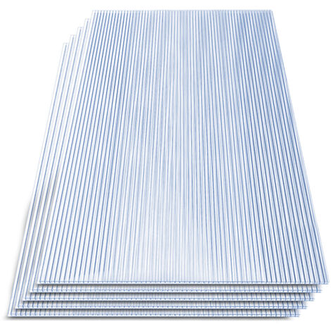 SWANEW Lot de 5 Plaques en Polycarbonate - à Double Paroi, Épaisseur 8mm, 121x60.5cm, Résistant aux UV, Transparent