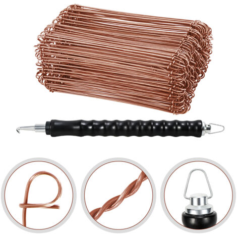 SWANEW lieur automatique professionnel pour ligaturer armature metallique Fil Pour Barres D'armature Twister Crochet 1.0 x 100mm (1000 pcs)